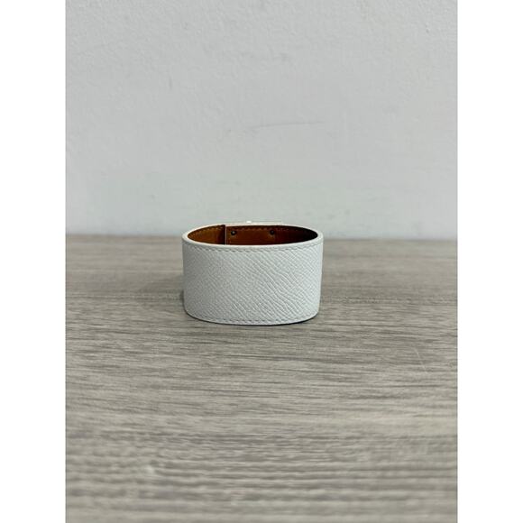 Hermès Kelly Dog Bracelet White Epsom Leather with Rose Gold *Adjustable - Picture 3 of 7